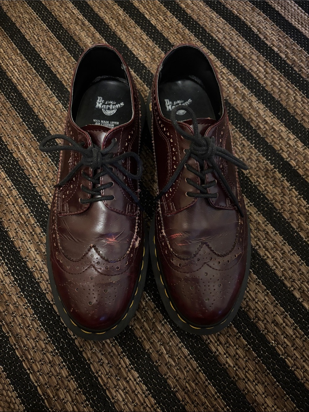 Dr. Martens Burgundy Brogue Derby Oxfords Vegan 🌱